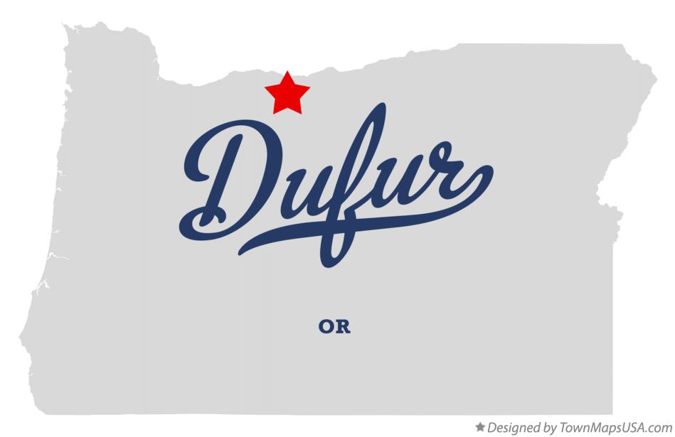 Map of Dufur Oregon OR