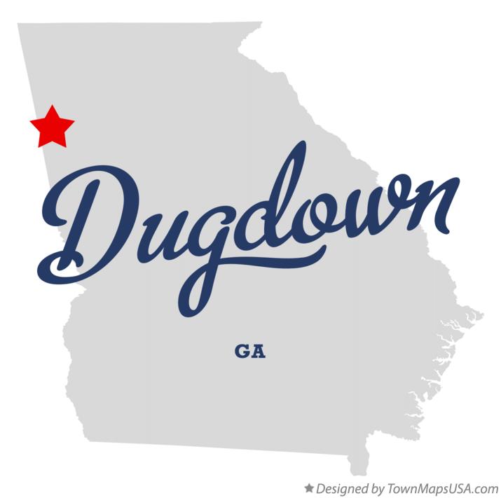 Map of Dugdown Georgia GA