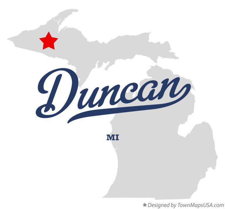 Map of Duncan Michigan MI