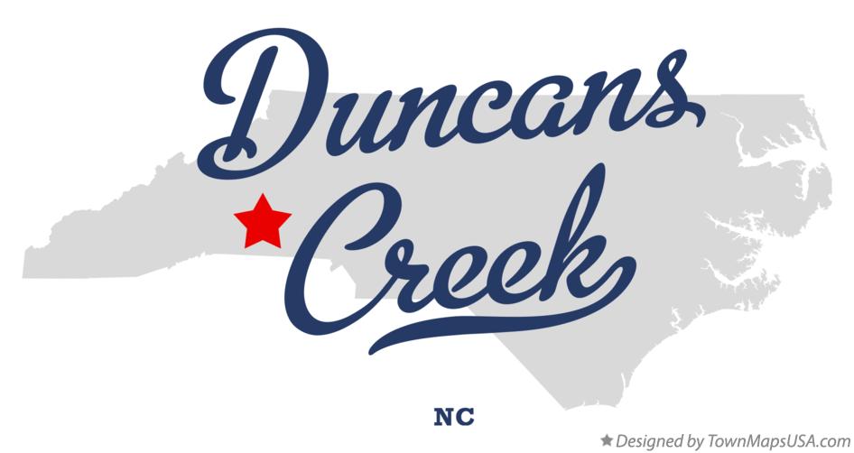 Map of Duncans Creek North Carolina NC