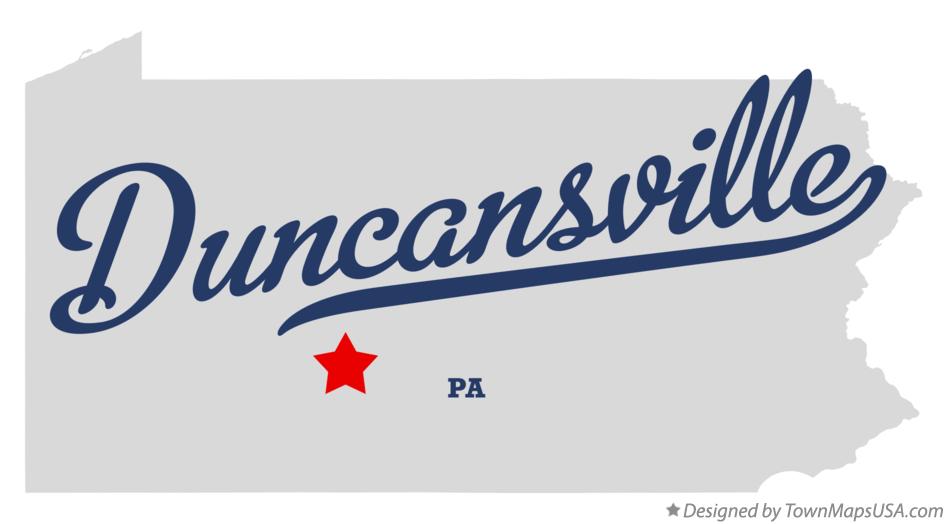 Map of Duncansville Pennsylvania PA