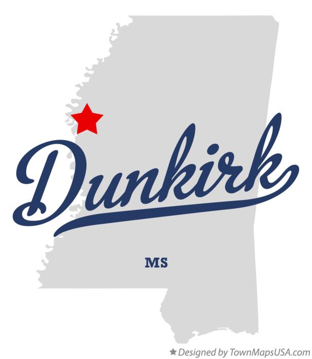 Map of Dunkirk Mississippi MS