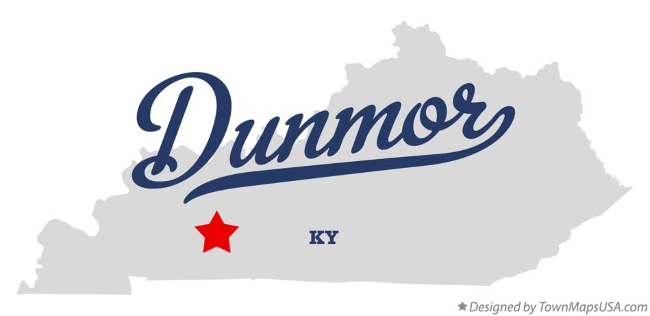 Map of Dunmor Kentucky KY