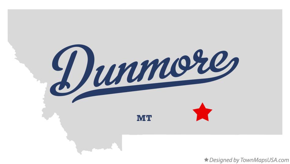 Map of Dunmore Montana MT