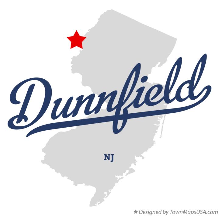 Map of Dunnfield New Jersey NJ