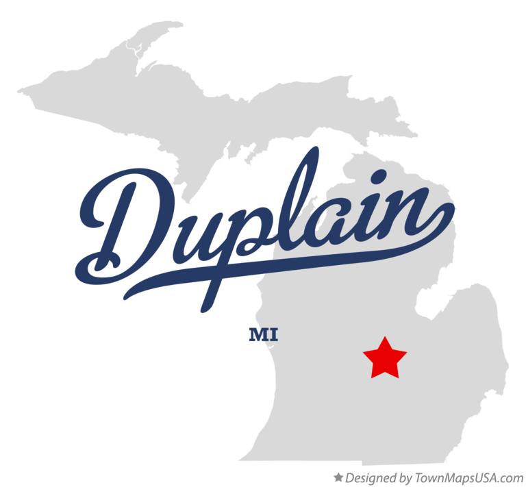 Map of Duplain Michigan MI