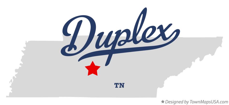 Map of Duplex Tennessee TN