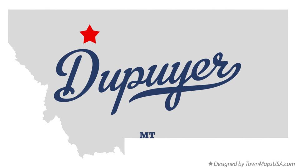 Map of Dupuyer Montana MT