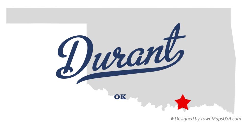 Map of Durant Oklahoma OK