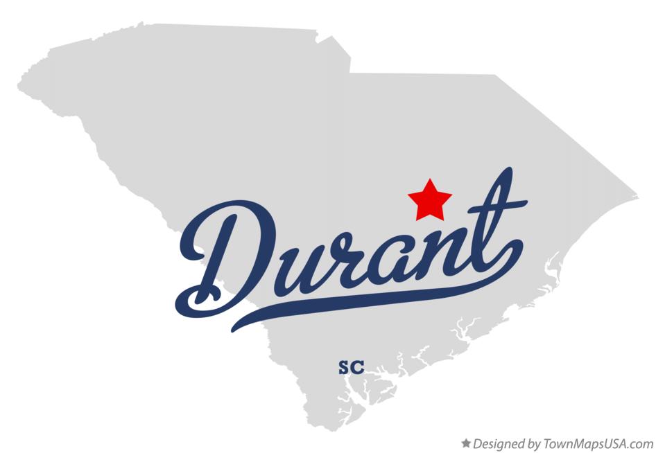 Map of Durant South Carolina SC