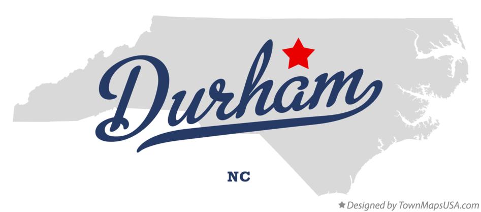 Map of Durham North Carolina NC