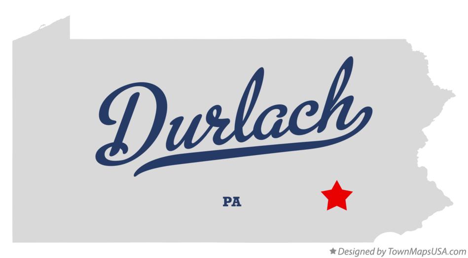 Map of Durlach Pennsylvania PA
