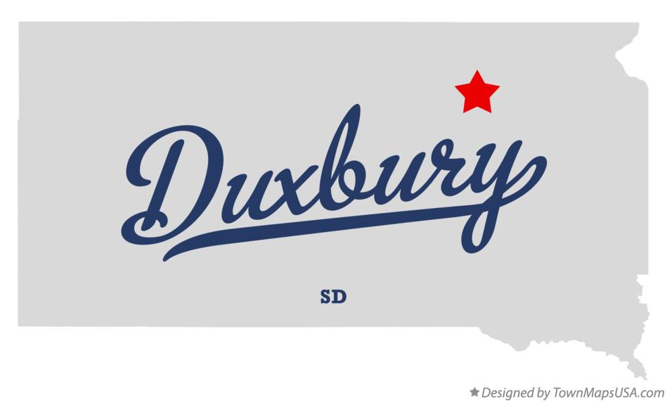 Map of Duxbury South Dakota SD