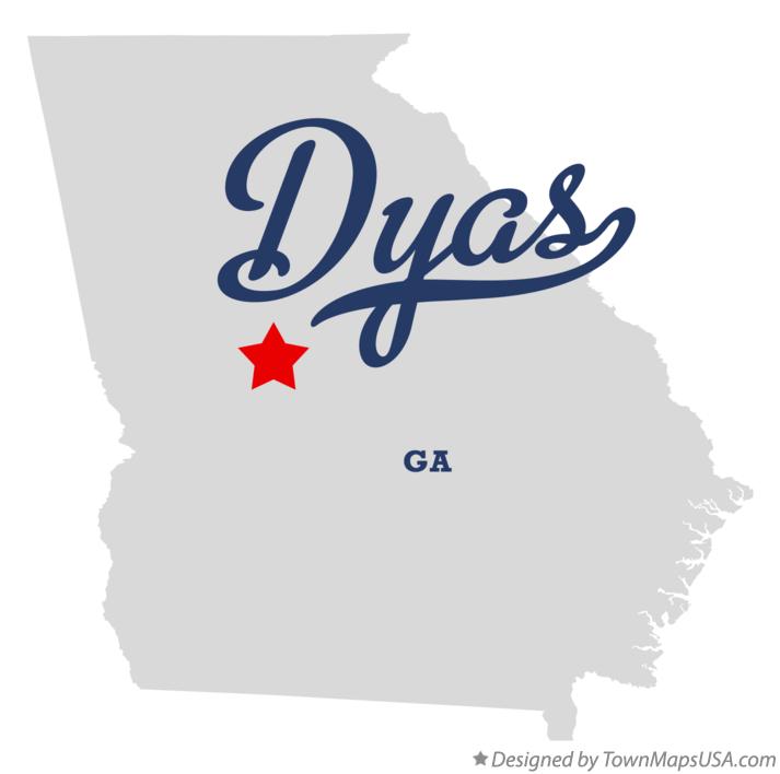 Map of Dyas Georgia GA