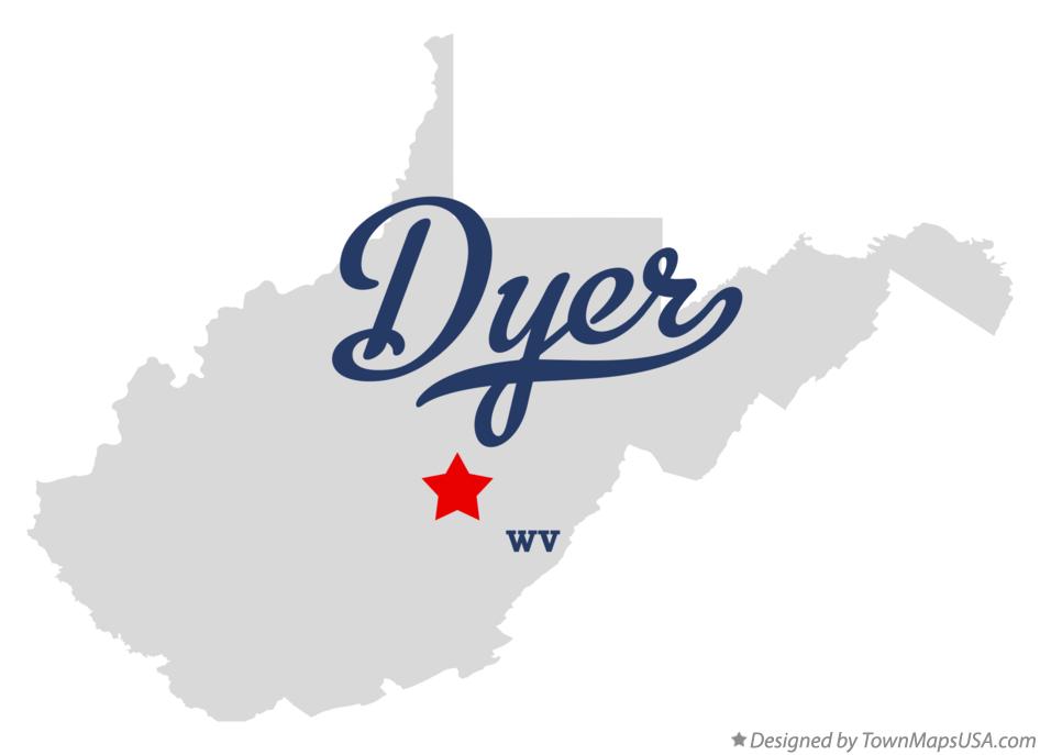 Map of Dyer West Virginia WV