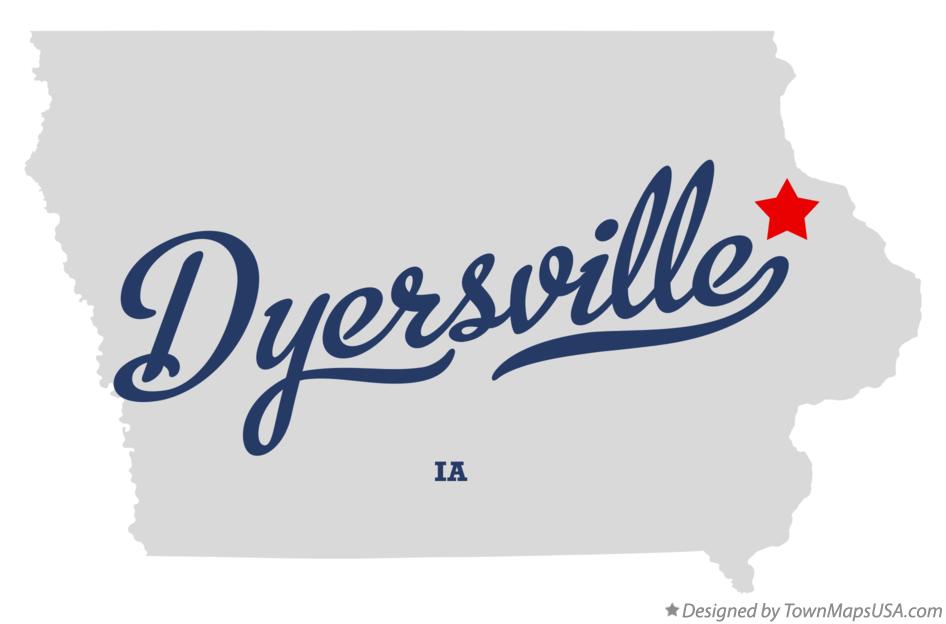 Map of Dyersville Iowa IA
