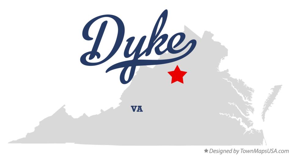 Map of Dyke Virginia VA