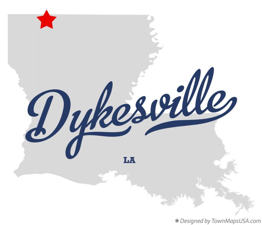 Map of Dykesville Louisiana LA
