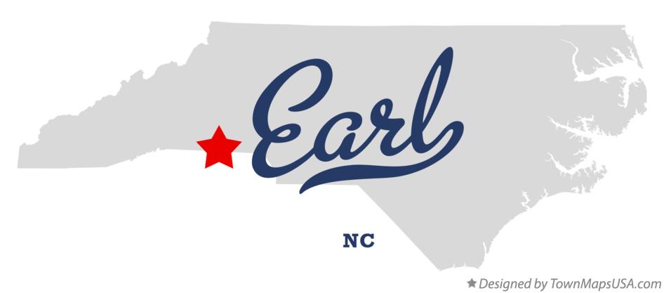 Map of Earl North Carolina NC