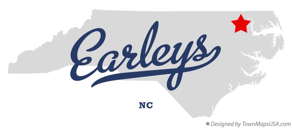 Map of Earleys North Carolina NC