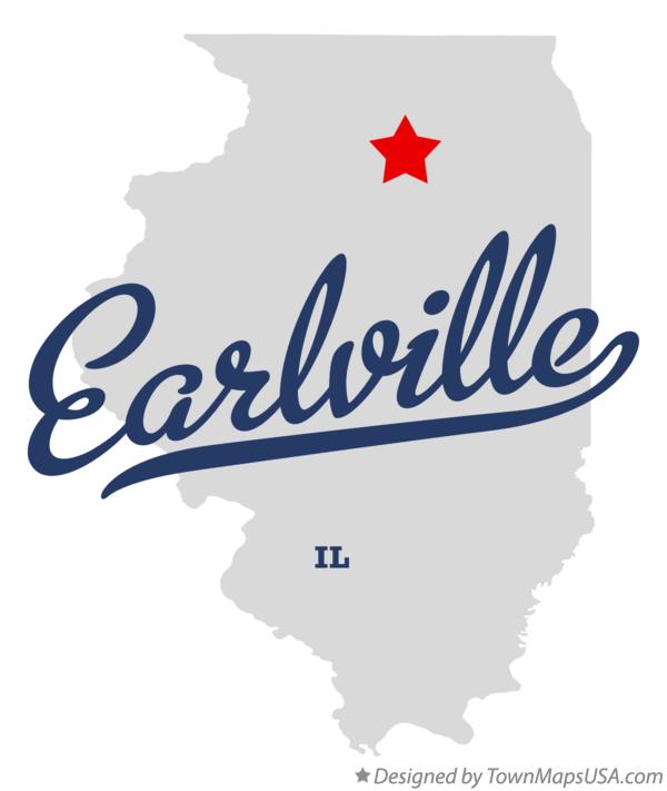 Map of Earlville Illinois IL
