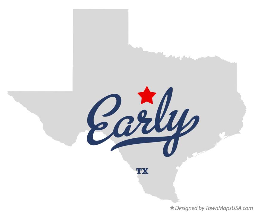 Map of Early Texas TX