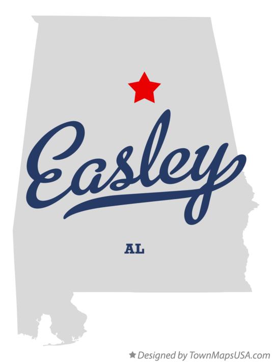 Map of Easley Alabama AL