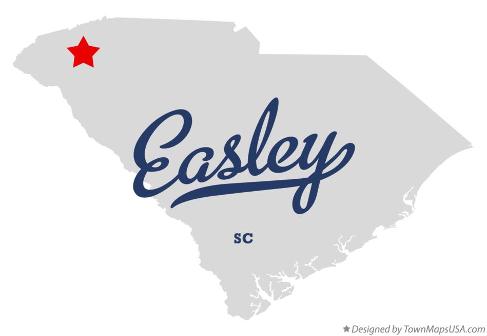 Map of Easley South Carolina SC