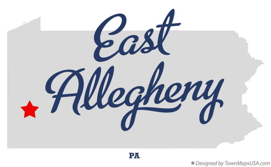 Map of East Allegheny Pennsylvania PA