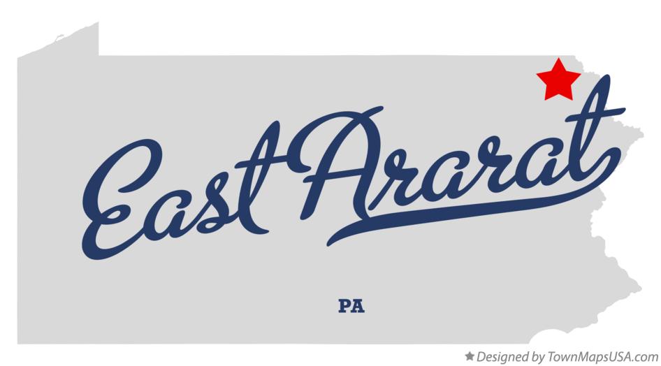 Map of East Ararat Pennsylvania PA
