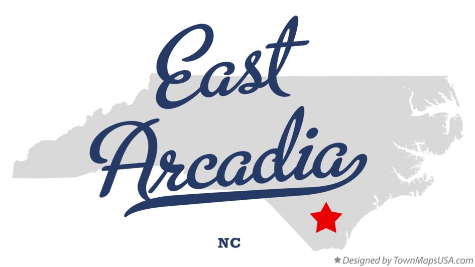 Map of East Arcadia North Carolina NC