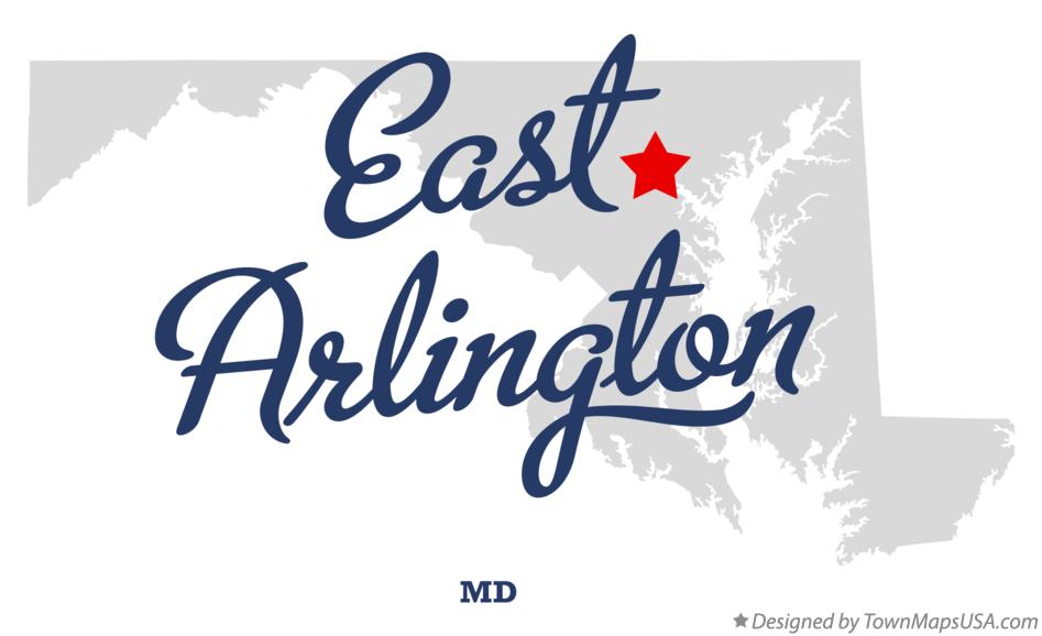 Map of East Arlington Maryland MD