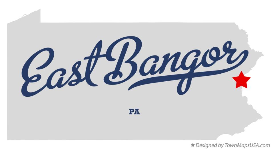 Map of East Bangor Pennsylvania PA