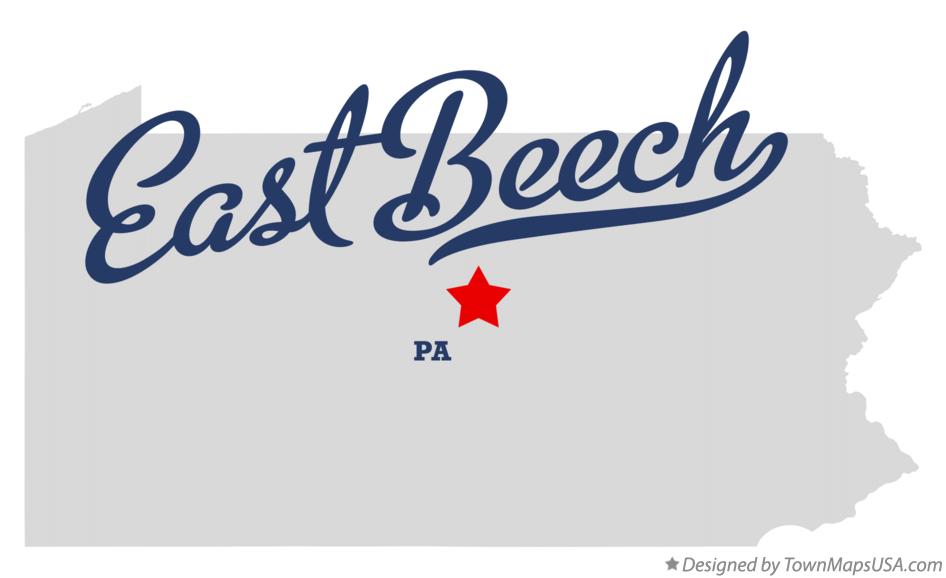 Map of East Beech Pennsylvania PA