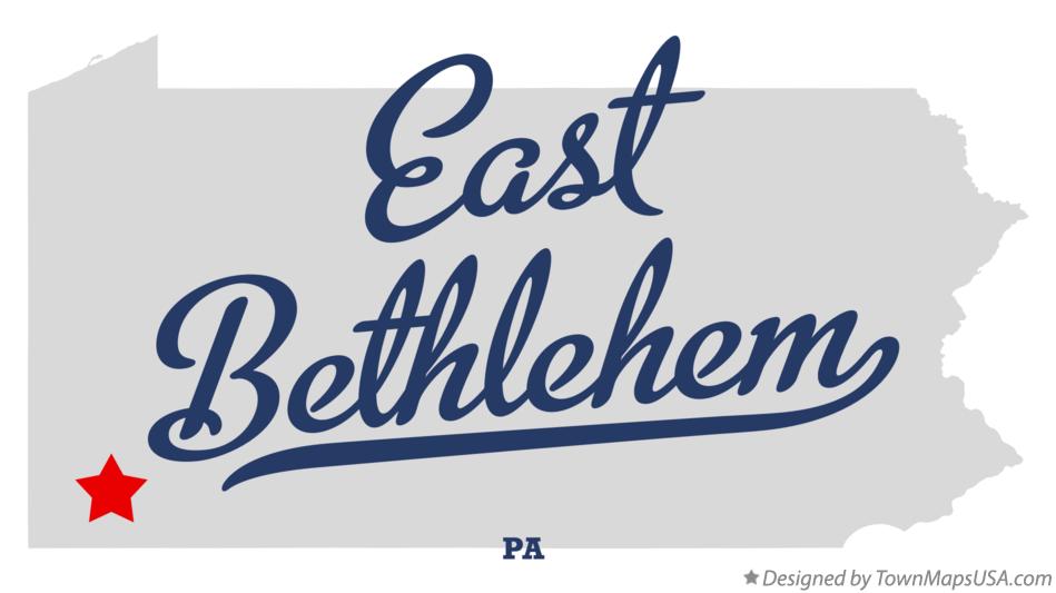 Map of East Bethlehem Pennsylvania PA