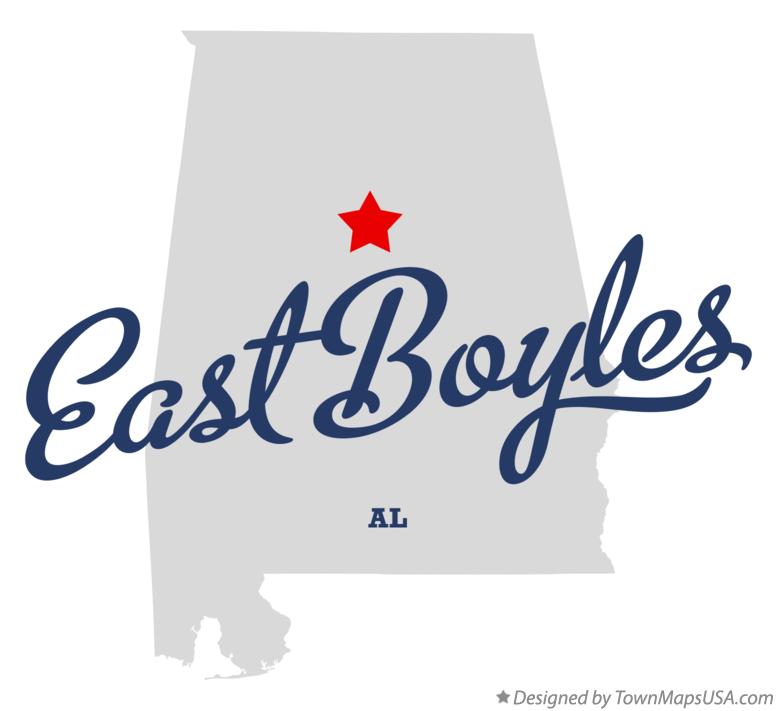 Map of East Boyles Alabama AL