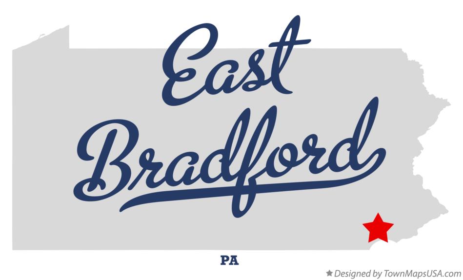 Map of East Bradford Pennsylvania PA