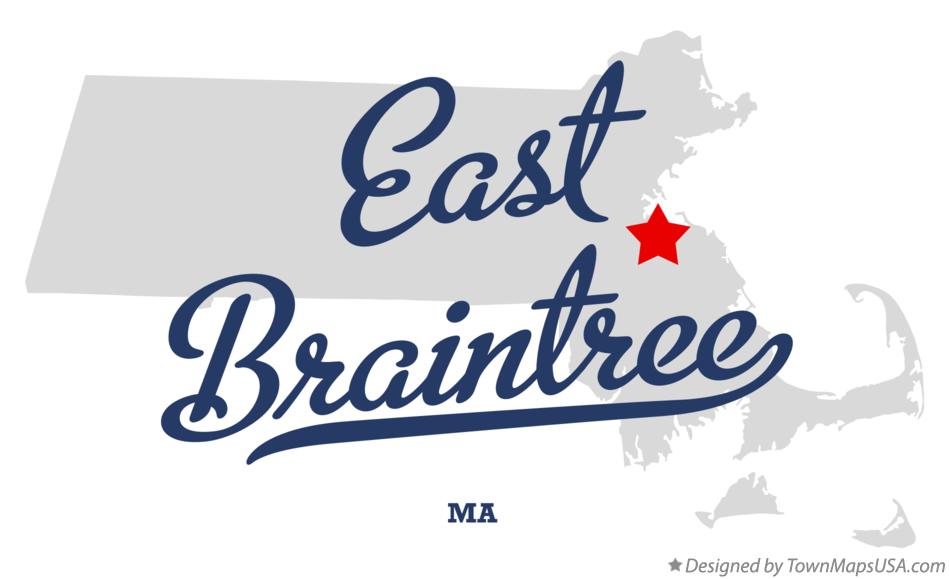 Map of East Braintree Massachusetts MA