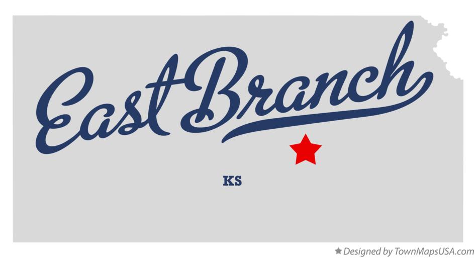 Map of East Branch Kansas KS