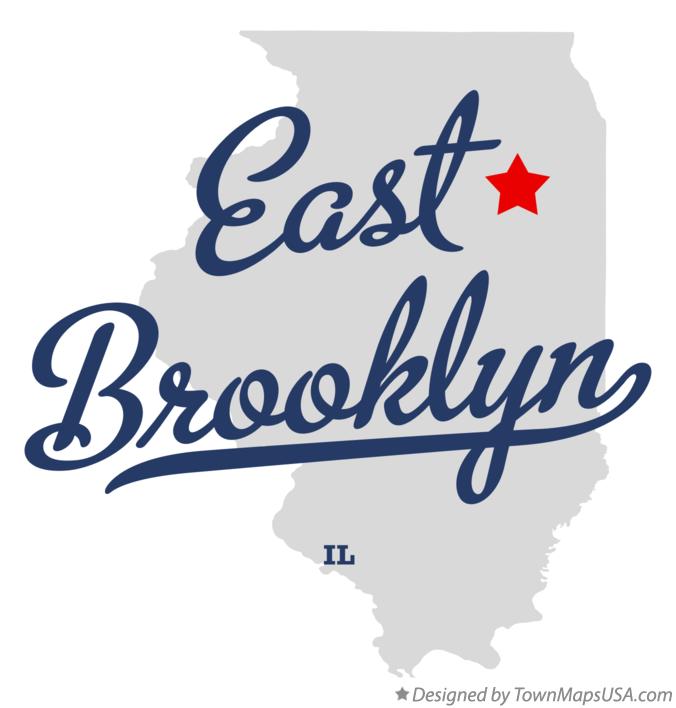 Map of East Brooklyn Illinois IL