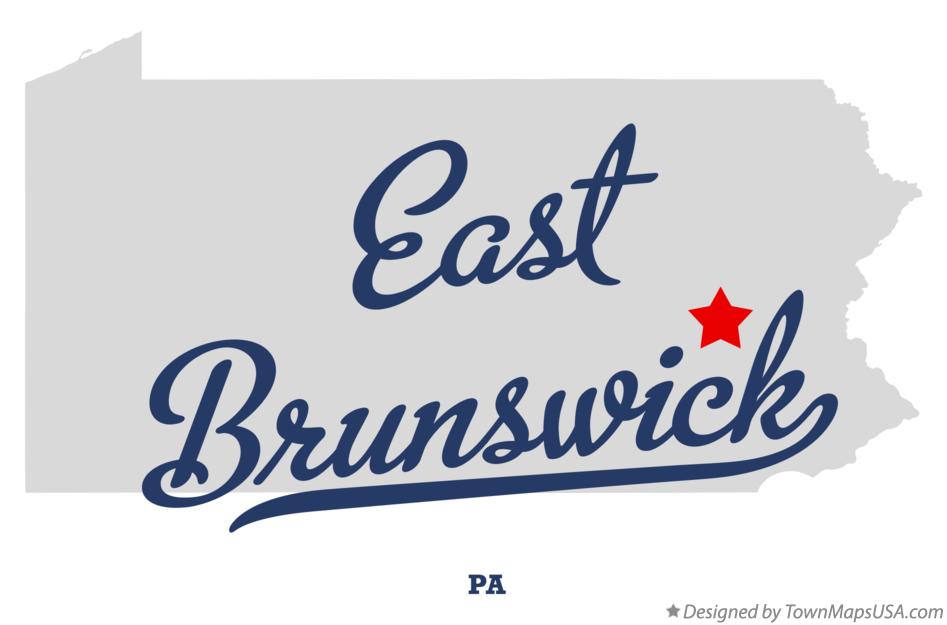 Map of East Brunswick Pennsylvania PA
