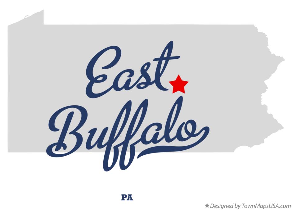 Map of East Buffalo Pennsylvania PA