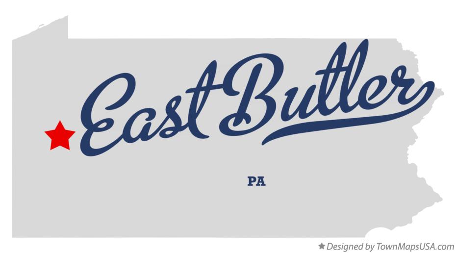 Map of East Butler Pennsylvania PA