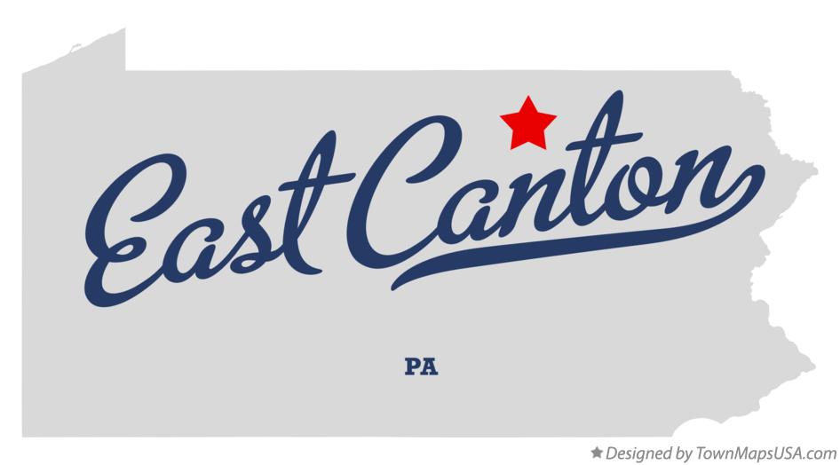 Map of East Canton Pennsylvania PA