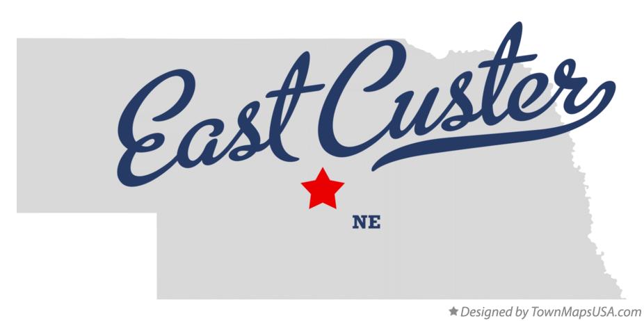 Map of East Custer Nebraska NE