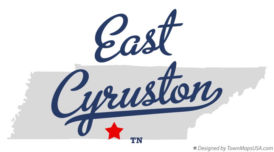 Map of East Cyruston Tennessee TN