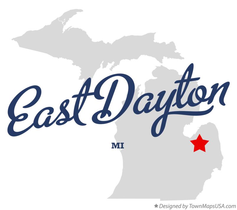 Map of East Dayton Michigan MI