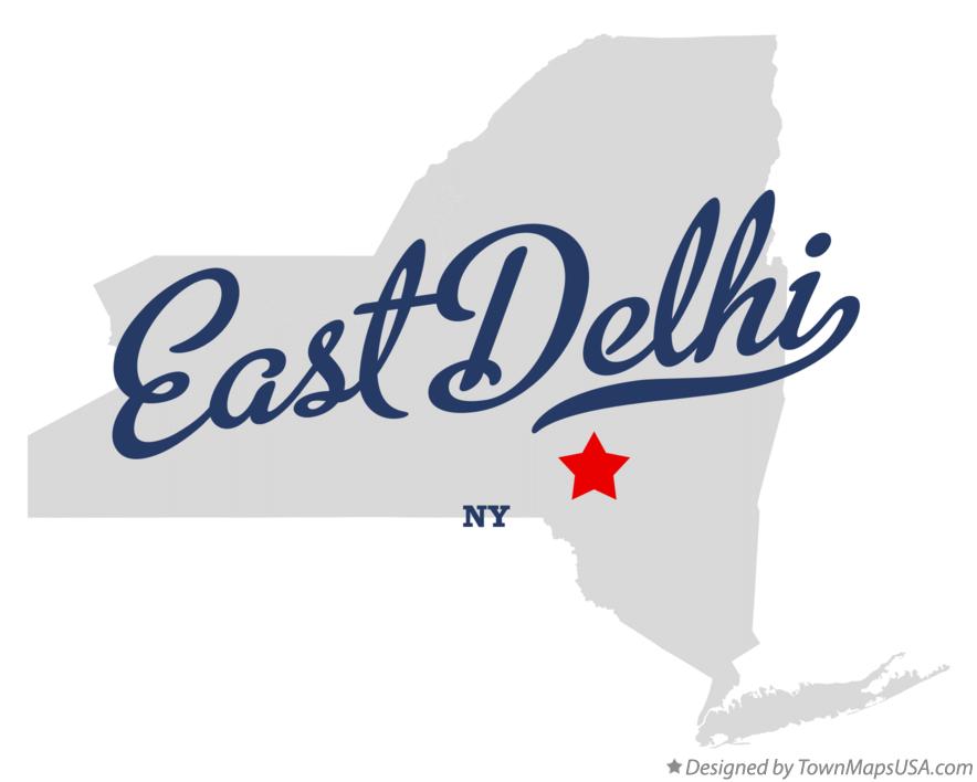 Map of East Delhi New York NY