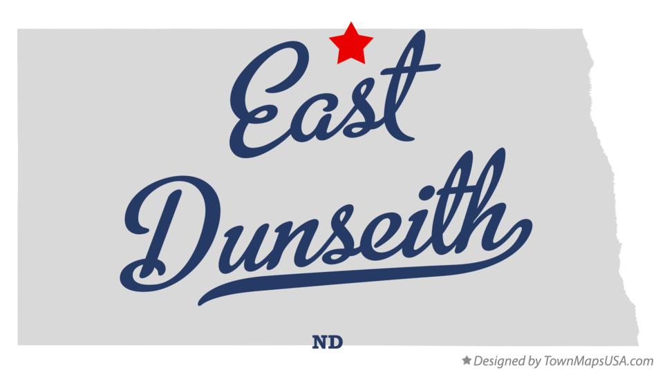 Map of East Dunseith North Dakota ND