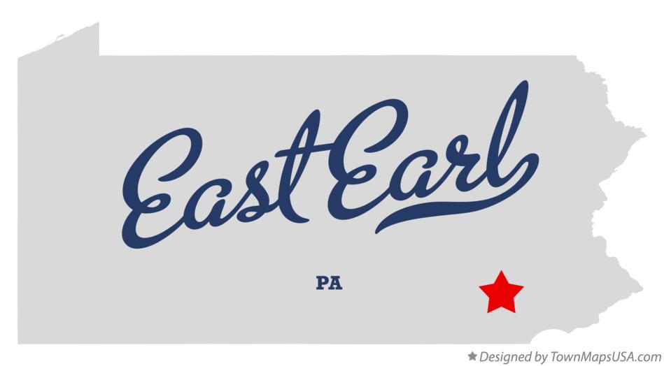 Map of East Earl Pennsylvania PA